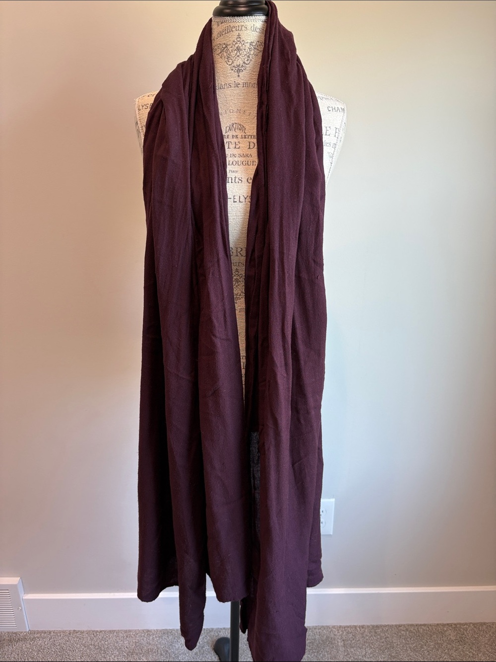 H&M Deep Plum Lightweight Wrap Scarf
